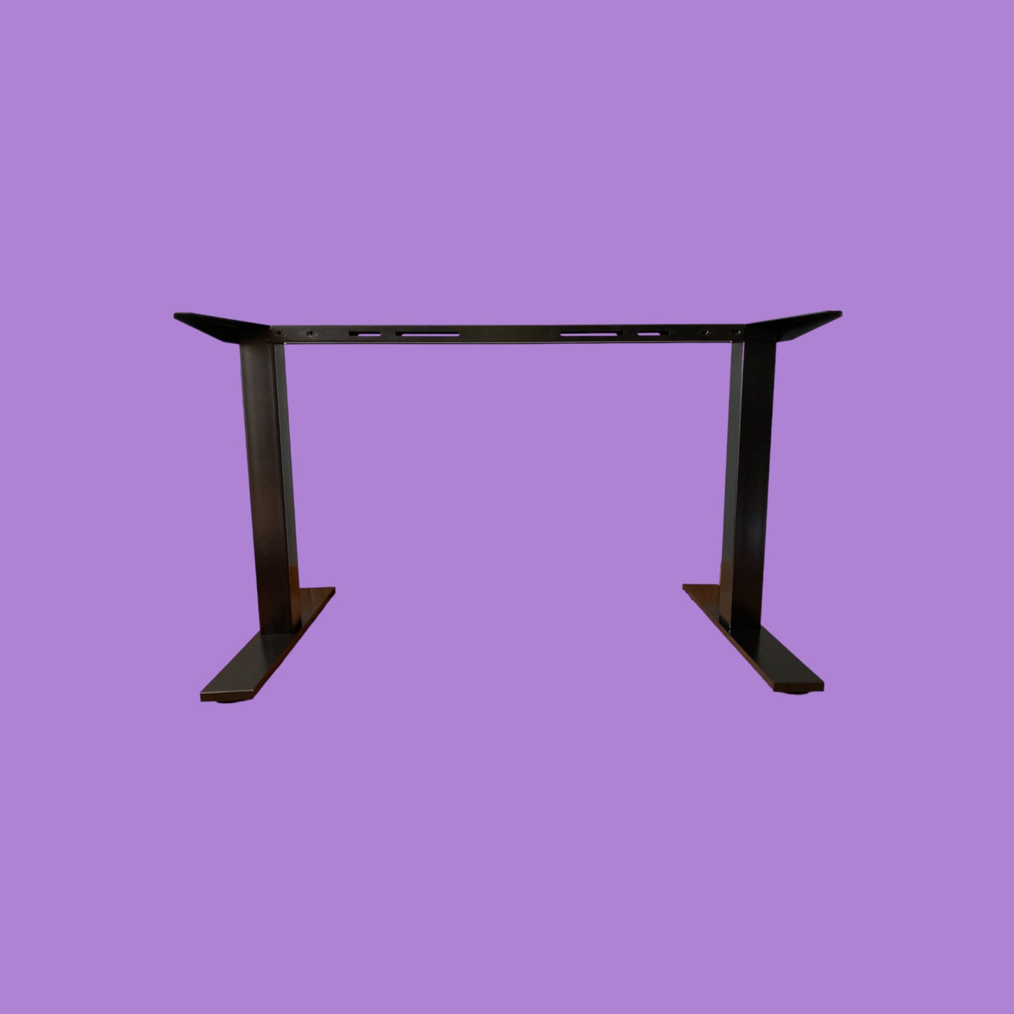 Matte black desk frame.